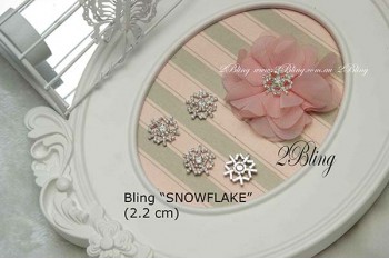 Bling Snowflake S-A, Flat Back, Pack of 5 ( 2.2cm)
