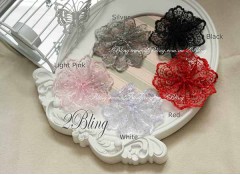 Embroidery Lace Flower, 8cm, Pack of 3