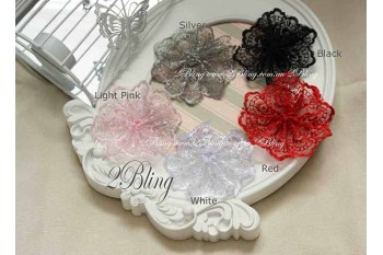 Embroidery Lace Flower, 8cm, Pack of 3