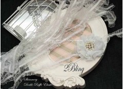 Ruffle Elastic, Shimmery Double, White  (2.5cm wide)  - 2m length