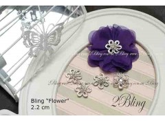 Bling Rhinestone Flower, Flat back, Pack of 5 ( 2.2cm)