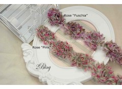 Shabby Flowers, "ROSE" Pattern - 6.5cm (Pack of 4)