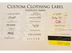 Sew-on Clothing label, Endfold 16mm Clothing label, SATIN ribbon, 100 labels
