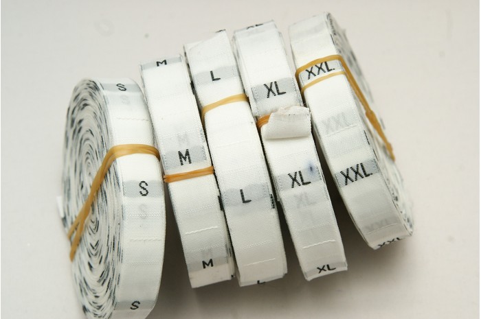Label Tag, Woven (S_XXL) SIZE, Small, Pack of 50
